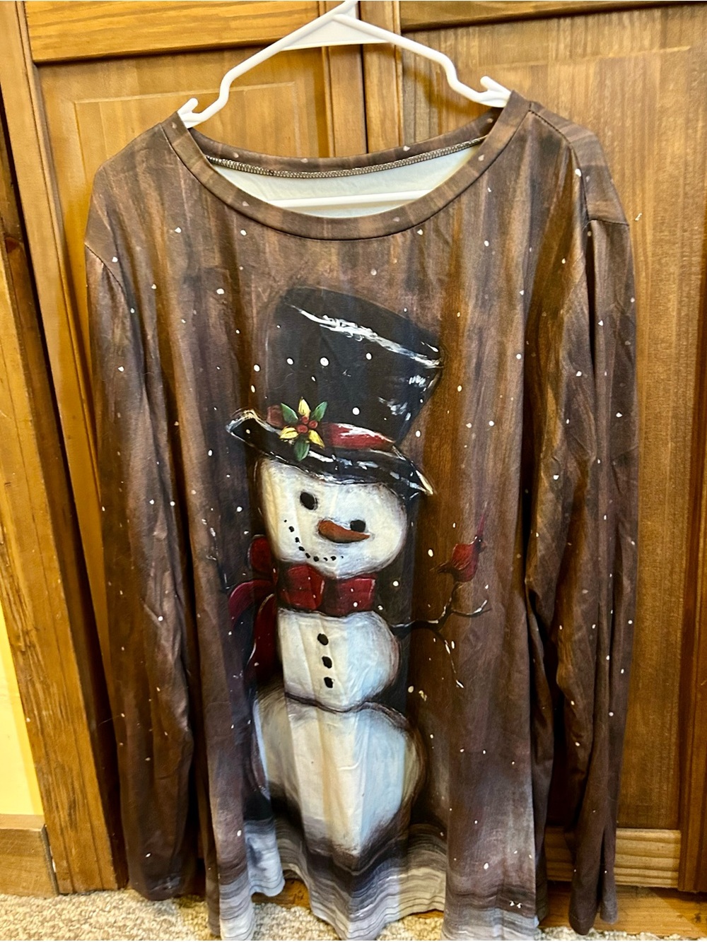 Emery Rose Christmas Painted Snowman shirt